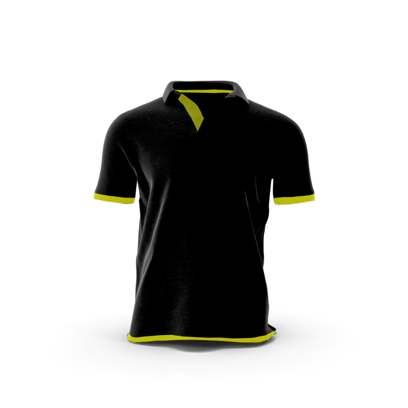 Black Yellow Two Tone Golf Shirt