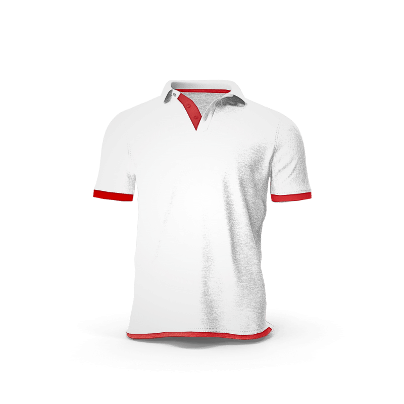 White Red Two Tone Golf Shirt